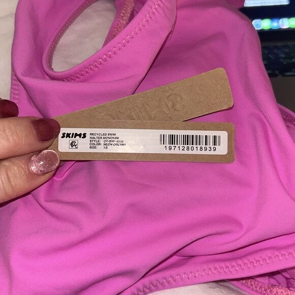 NWT SKIMS Recycle Swim Cutout Halter Monokini Size XS - Picture 4 of 4